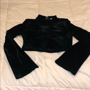 Emerald Velvet Crop Top